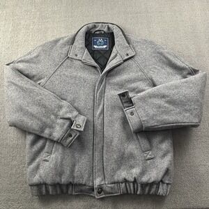 Members Only Jacket Adult Size XLT Extra Large Tall Gray Full Zip Long Sleeve